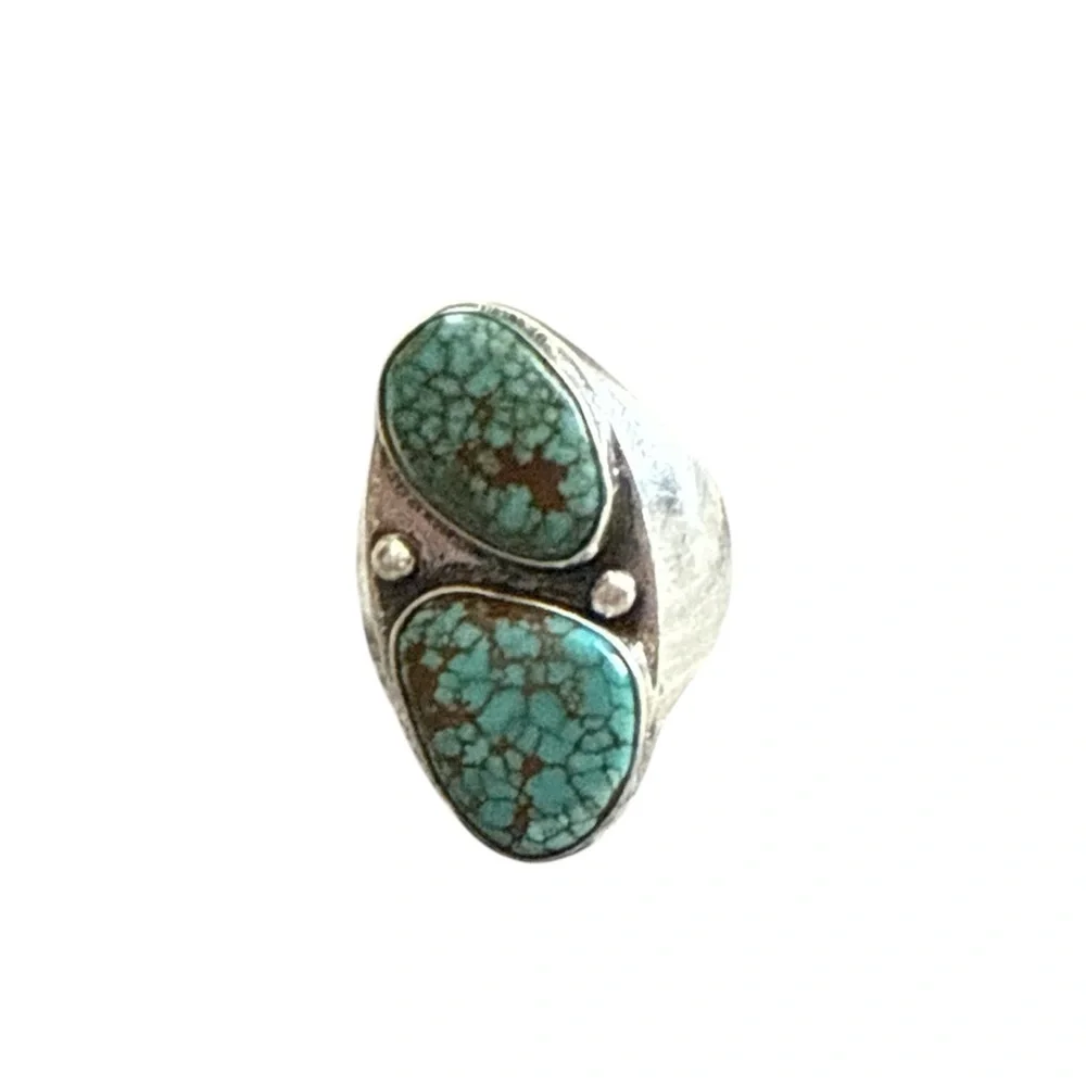 Navajo Silver Nevada Blue Turquoise Ring